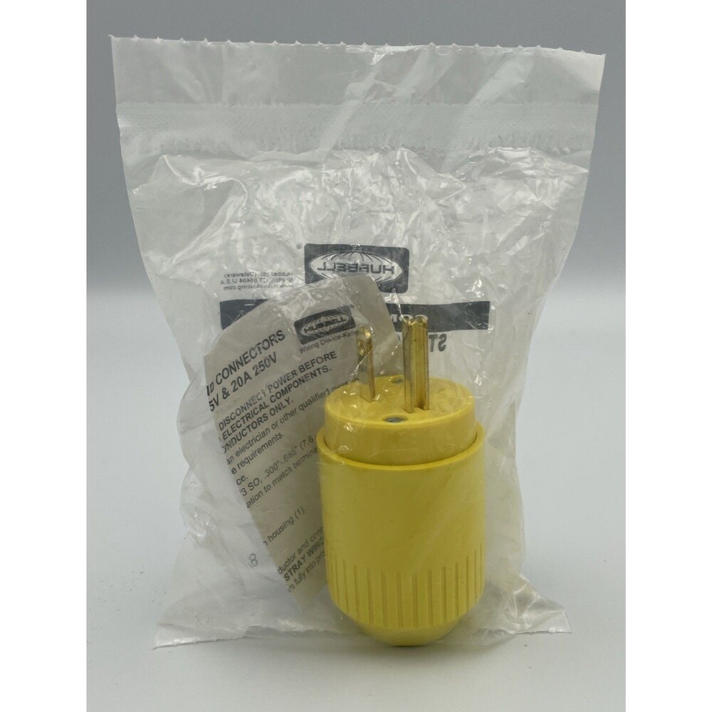 HUBBELL STRAIGHT BLADE PLUG 515PYZ COMMERCIAL 15A 125V
